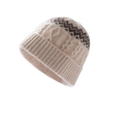 Womens Cable Knit Cashmere Hat Fair Isle Cashmere Beanie
